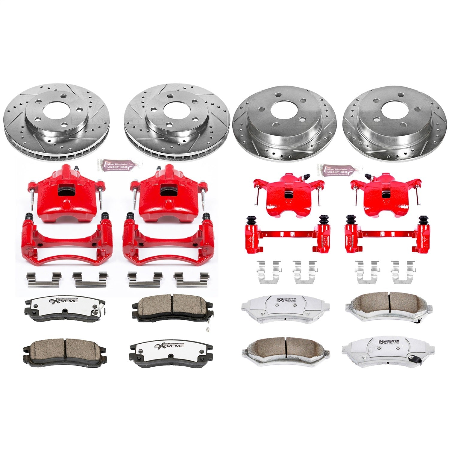 PowerStop Front & Rear Z26 Street Warrior Brake Kit w/ Calipers | Buick Century (2004–2005) (KC2554-26)