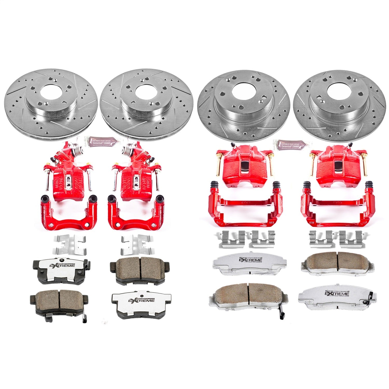 PowerStop Front & Rear Z26 Street Warrior Brake Kit w/ Calipers | Honda Accord 2003–2007 (KC2557-26)