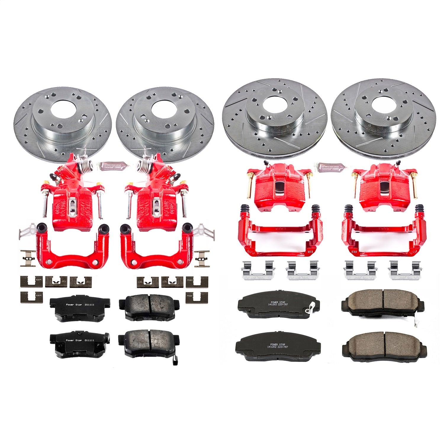 PowerStop Front & Rear Z23 Evolution Sport Brake Kit w/Calipers | Honda Accord 2003–2007 (KC2557)