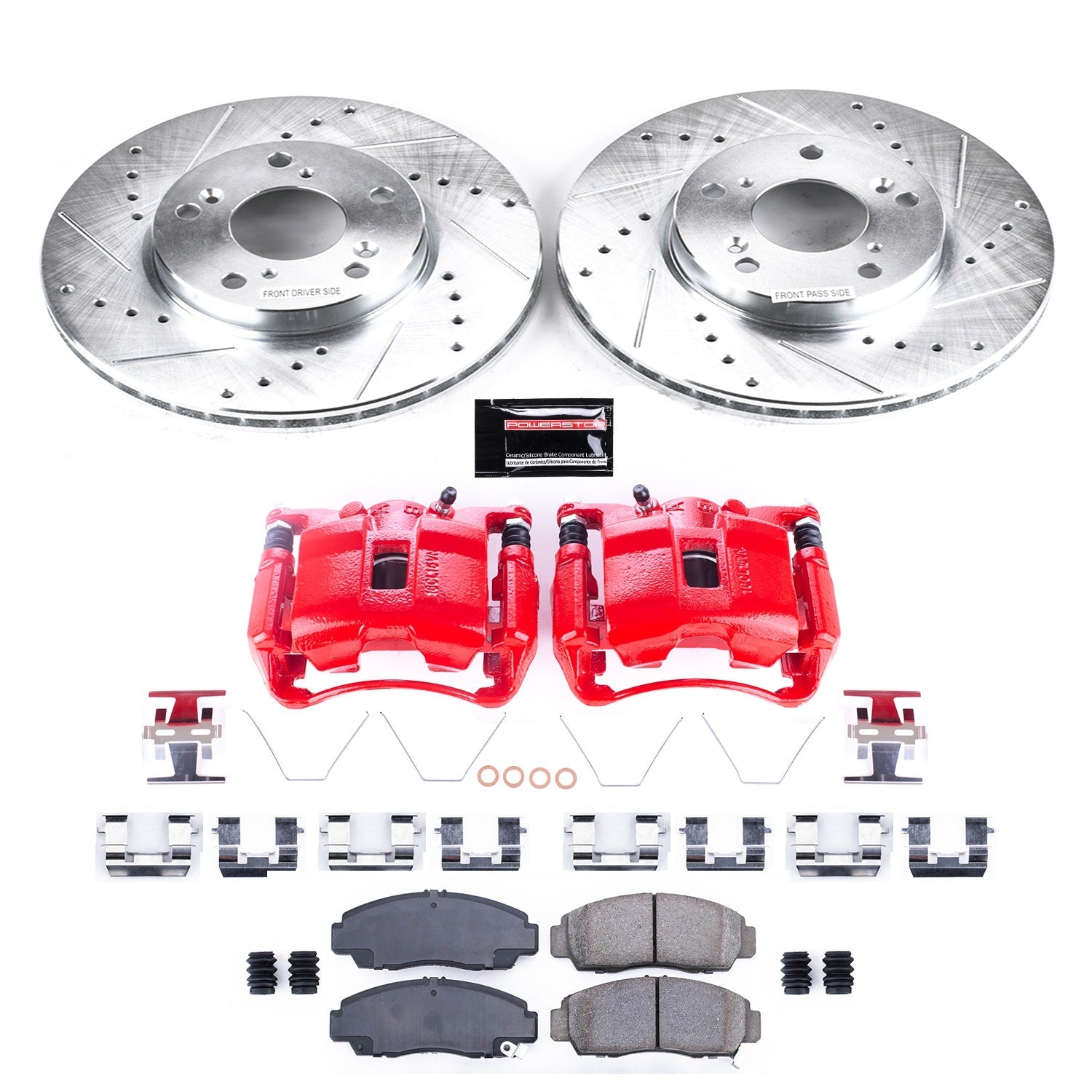 PowerStop Front Z23 Evolution Sport Brake Kit w/ Calipers | Honda Civic (2006–2011) (KC2558A)