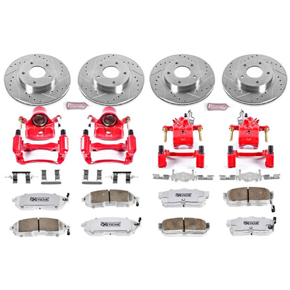 PowerStop Front & Rear Z26 Street Warrior Brake Kit w/ Calipers | Nissan Maxima (2000–2001) (KC2704-26)