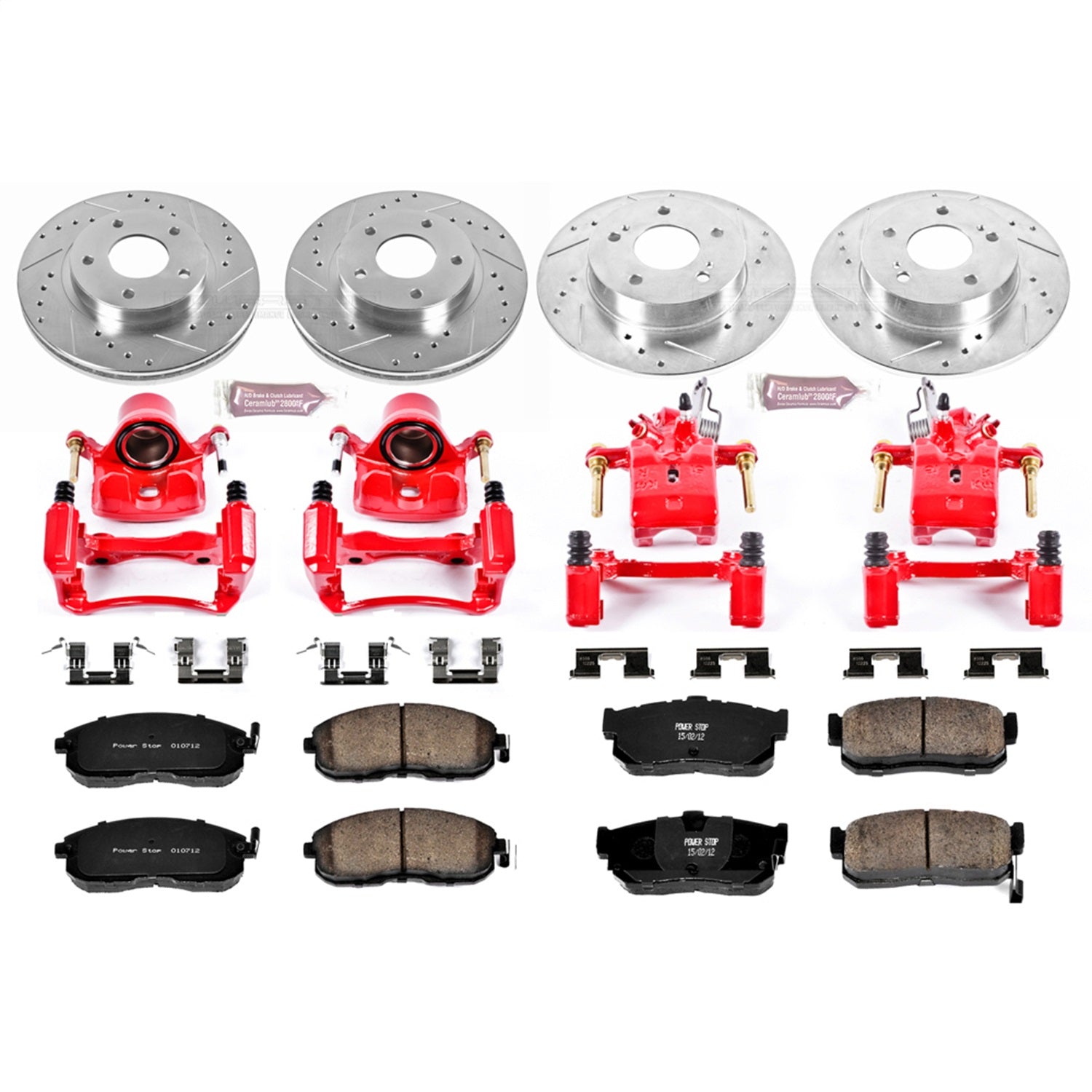 PowerStop Front & Rear Z23 Evolution Sport Brake Kit w/ Calipers | Nissan Maxima (2000–2001) (KC2704)