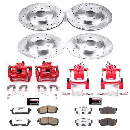 PowerStop Front & Rear Z26 Street Warrior Brake Kit w/ Calipers | Nissan Maxima (1999) (KC2704A-26)