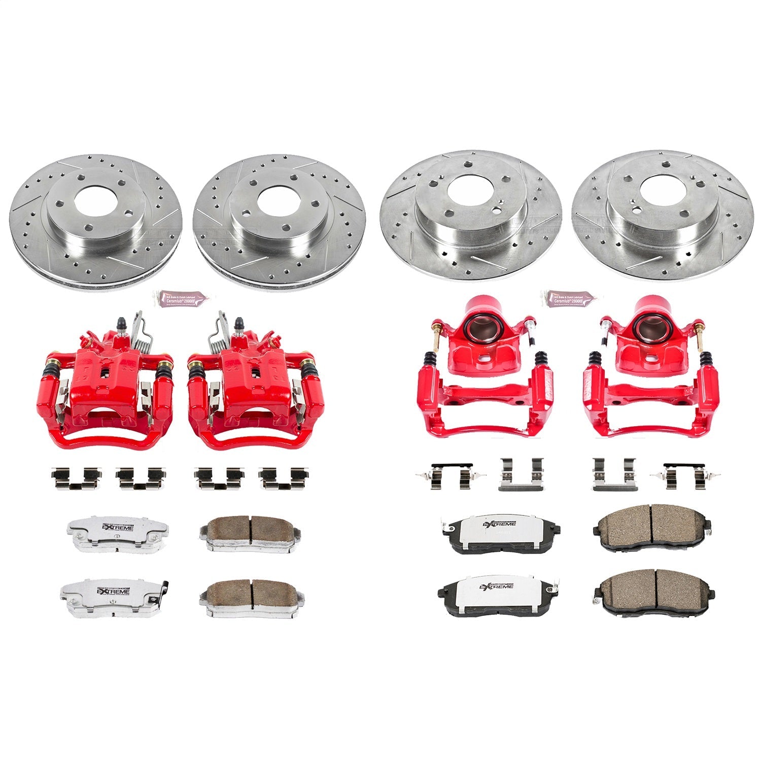 PowerStop Front & Rear Z26 Street Warrior Brake Kit w/ Calipers | Nissan Maxima (2001) (KC2705-26)