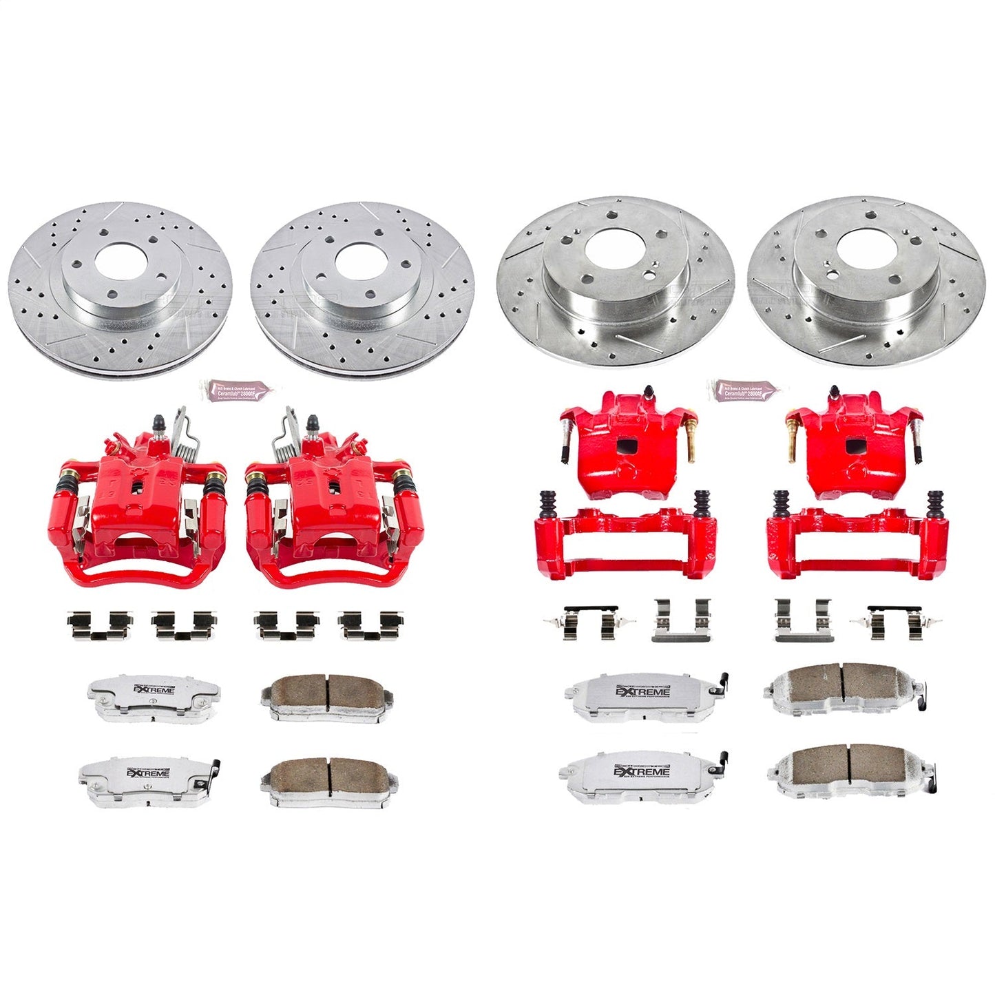 PowerStop Front & Rear Z26 Street Warrior Brake Kit w/ Calipers | Infiniti I35 (2002–2004) (KC2706-26)