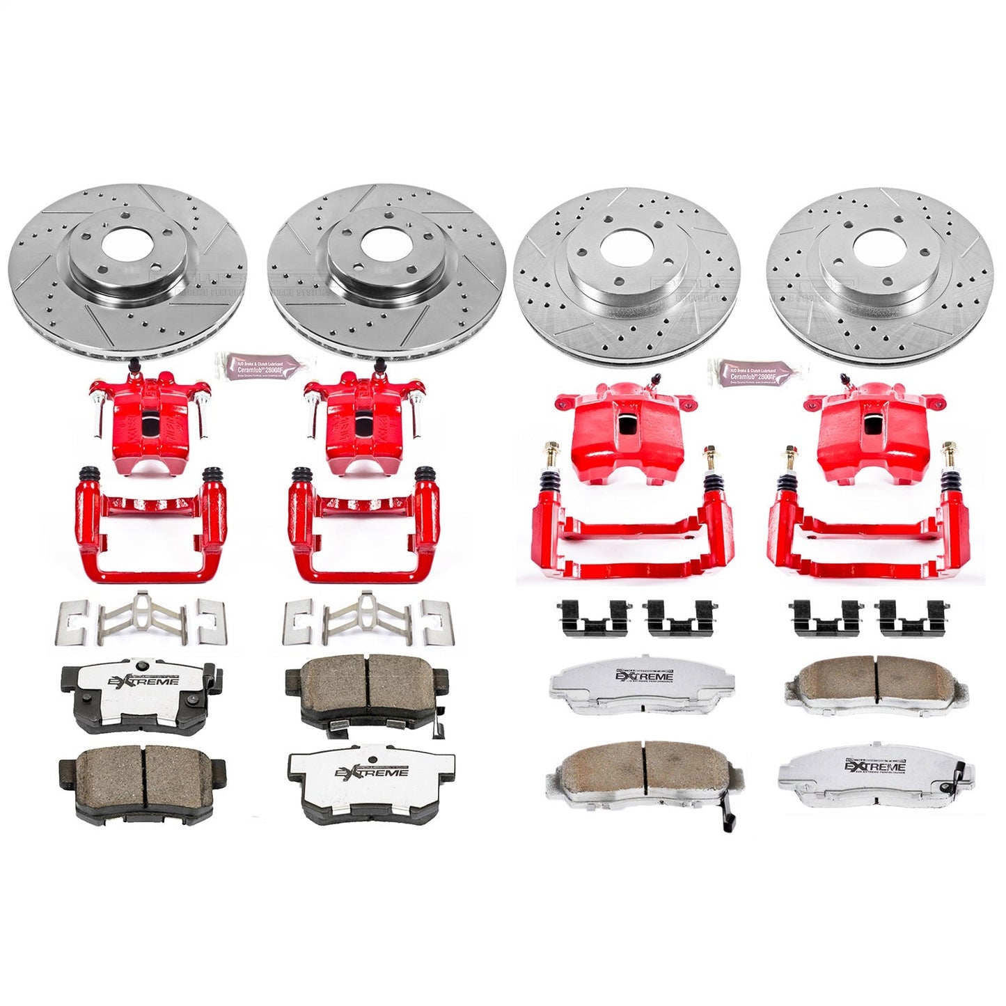 PowerStop Front & Rear Z26 Street Warrior Brake Kit w/ Calipers | Acura RL (1999–2001) (KC2715-26)