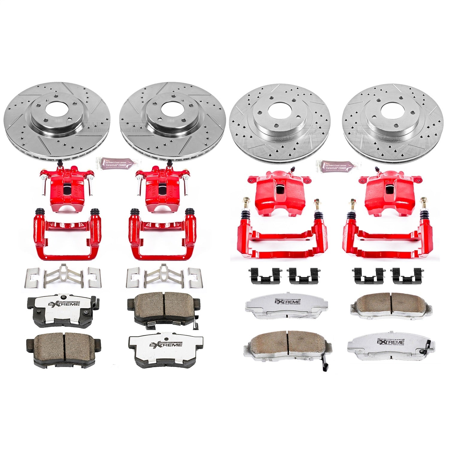 PowerStop Front & Rear Z26 Street Warrior Brake Kit w/ Calipers | Acura RL (1999–2001) (KC2715-26)