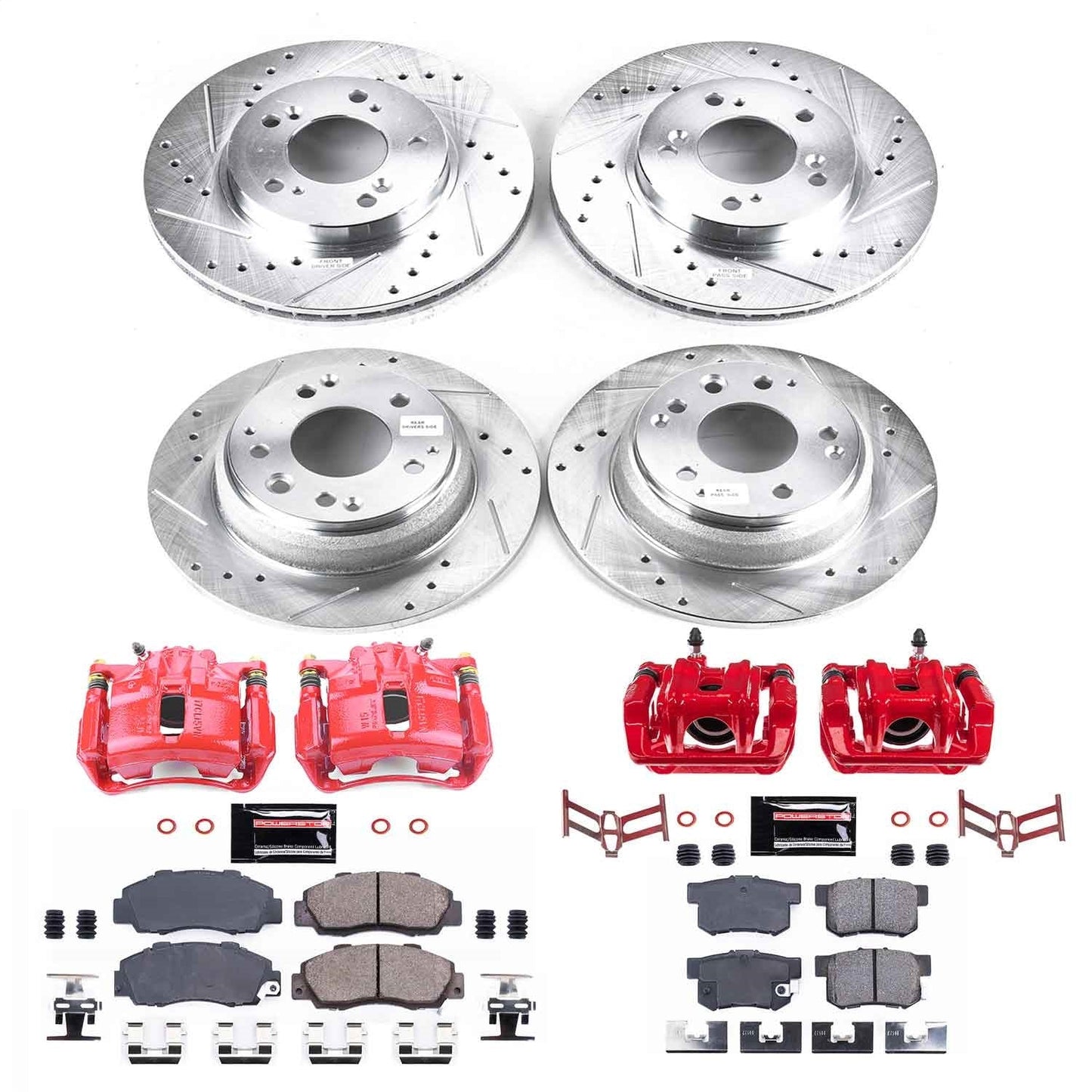 PowerStop Front & Rear Z23 Evolution Sport Brake Kit w/ Calipers | Acura Legend (1991–1995) (KC2717)