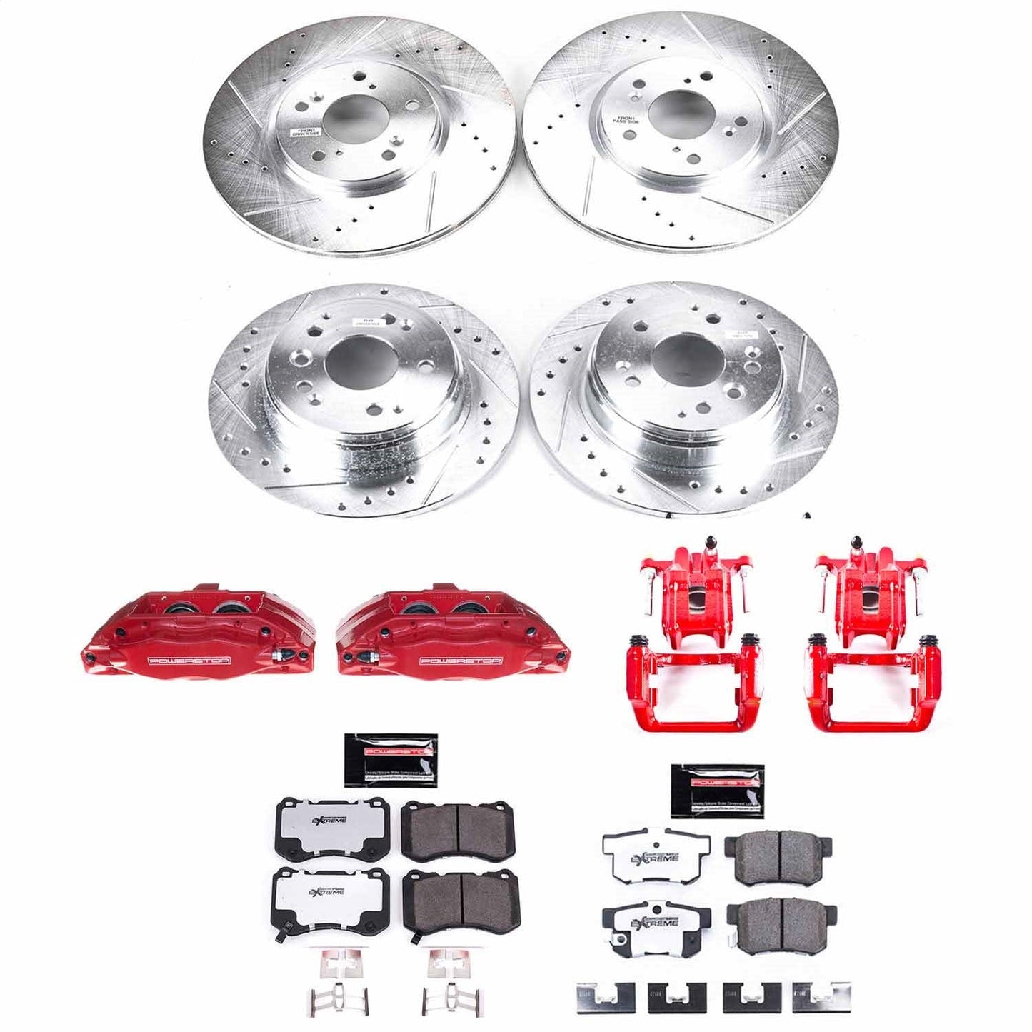 PowerStop Front and Rear Z26 Street Kit w/ Calipers | Acura TL (2004–2008) (KC2718-26)