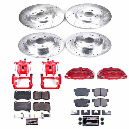 PowerStop Front & Rear Z23 Evolution Sport Brake Kit w/ Calipers | Acura TL (2004–2008) (KC2718)