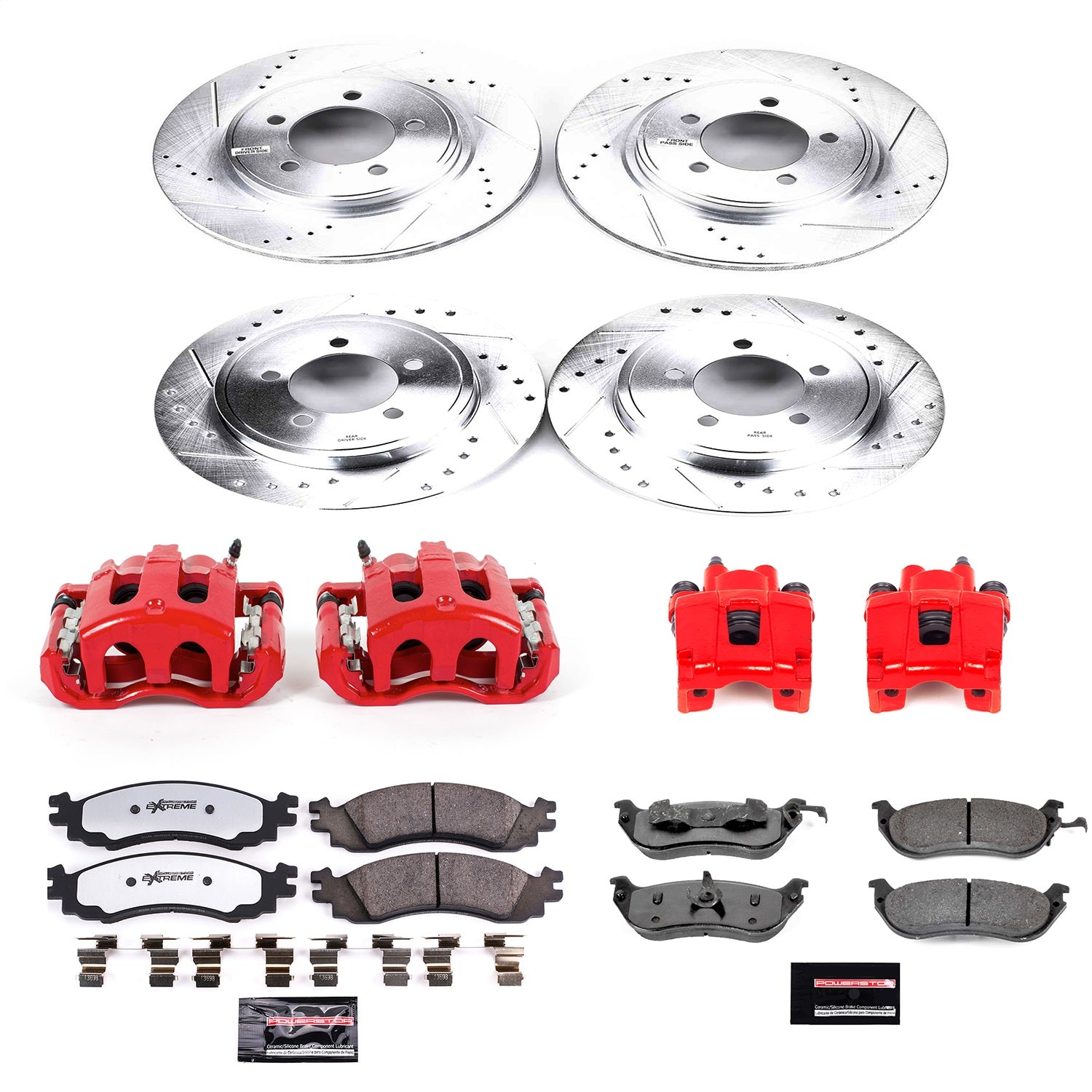 PowerStop Front and Rear Z36 Truck & Tow Kit w/ Calipers | Mercury Mountaineer (2006) (KC2721-36)