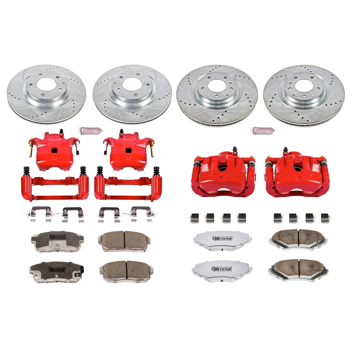 PowerStop Front & Rear Z26 Street Warrior Brake Kit w/ Calipers | Mazda RX-8 (2004–2011) (KC2727-26)