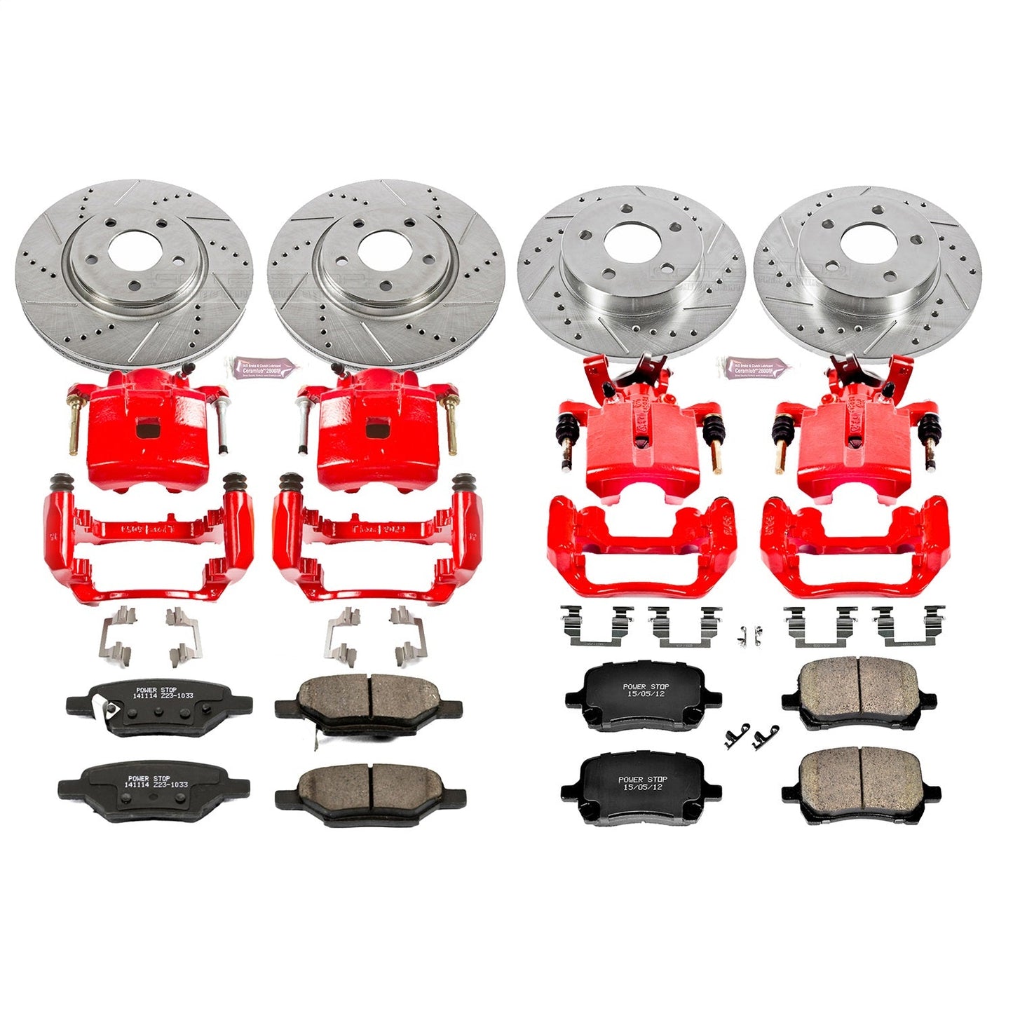 PowerStop Front & Rear Z23 Evolution Sport Brake Kit w/ Calipers | Chevrolet Cobalt (2007) (KC2731)