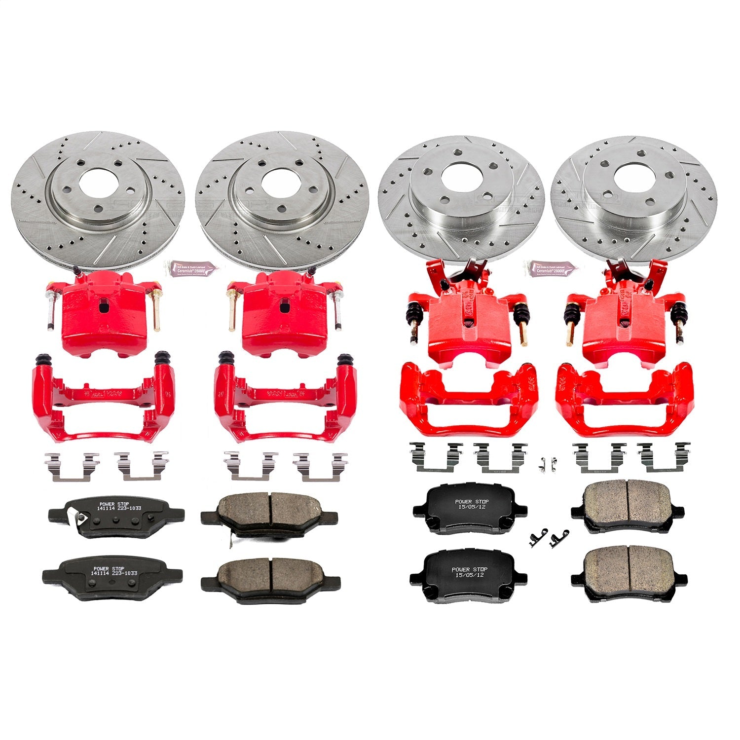 PowerStop Front & Rear Z23 Evolution Sport Brake Kit w/ Calipers | Chevrolet Malibu (2009–2012) (KC2731A)