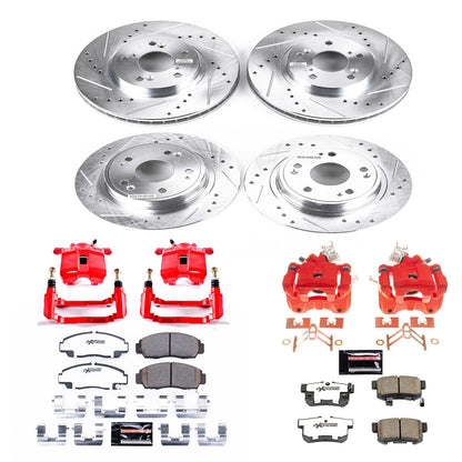 PowerStop Front & Rear Z26 Street Warrior Brake Kit w/ Calipers | Honda Accord (2006–2007) (KC2743-26)