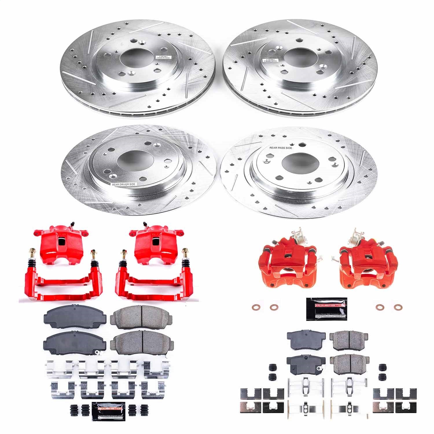 PowerStop Front & Rear Z23 Evolution Sport Brake Kit w/ Calipers | Honda Accord (2006–2007) (KC2743)