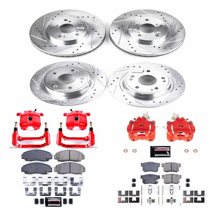 PowerStop Front & Rear Z23 Evolution Sport Brake Kit w/ Calipers | Honda Accord (2006–2007) (KC2743)