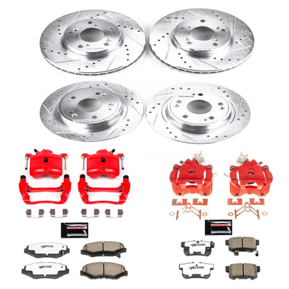 PowerStop Front & Rear Z26 Street Warrior Brake Kit w/ Calipers | Honda Accord (2005) (KC2745-26)