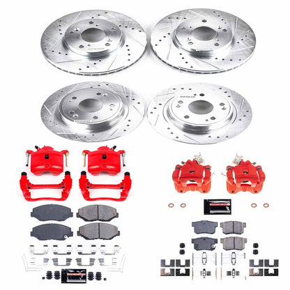 PowerStop Front & Rear Z23 Evolution Sport Brake Kit w/ Calipers | Honda Accord 2005 (KC2745)