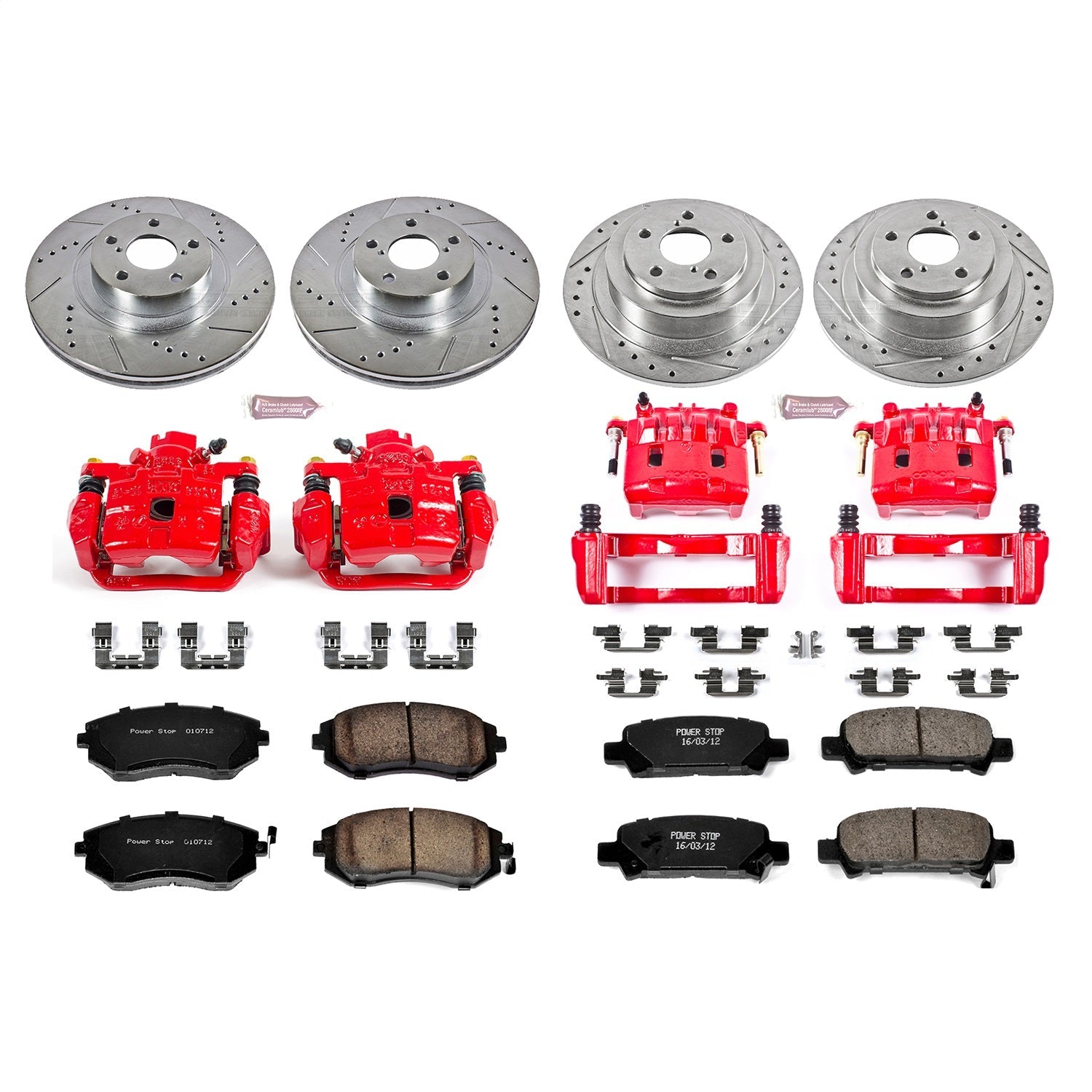 PowerStop Front & Rear Z23 Evolution Sport Brake Kit w/ Calipers | Subaru Baja (2004–2006) (KC2748)