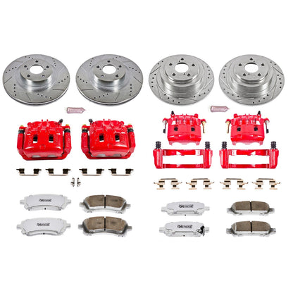 PowerStop Front & Rear Z26 Street Warrior Brake Kit w/ Calipers | Subaru Legacy (2000–2002) (KC2749-26)