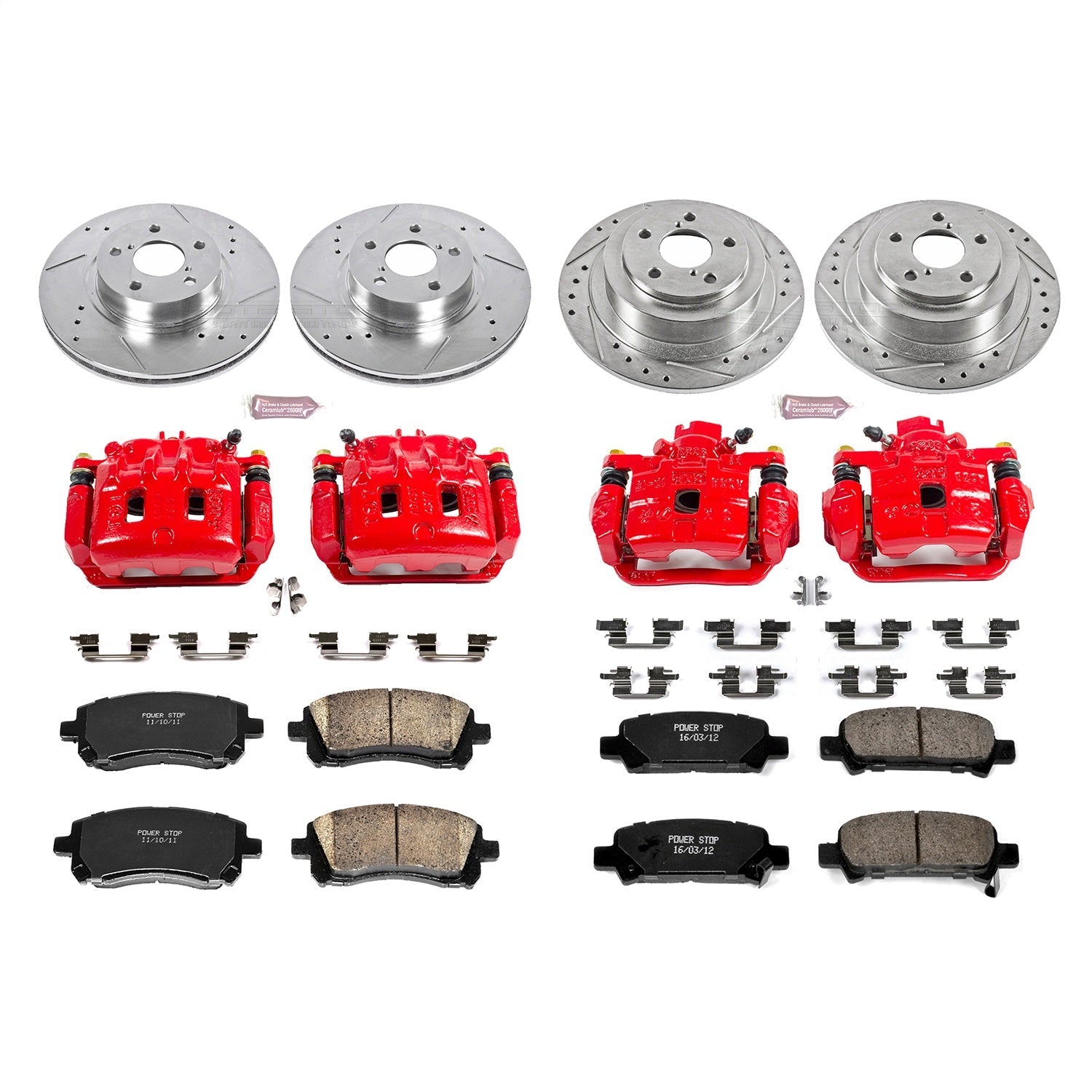 PowerStop Front & Rear Z23 Evolution Sport Brake Kit w/ Calipers | Subaru Legacy (2000–2002) (KC2749)