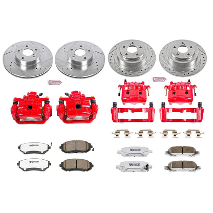 PowerStop Front & Rear Z26 Street Warrior Brake Kit w/ Calipers | Subaru Baja (2003–2006) (KC2751-26)
