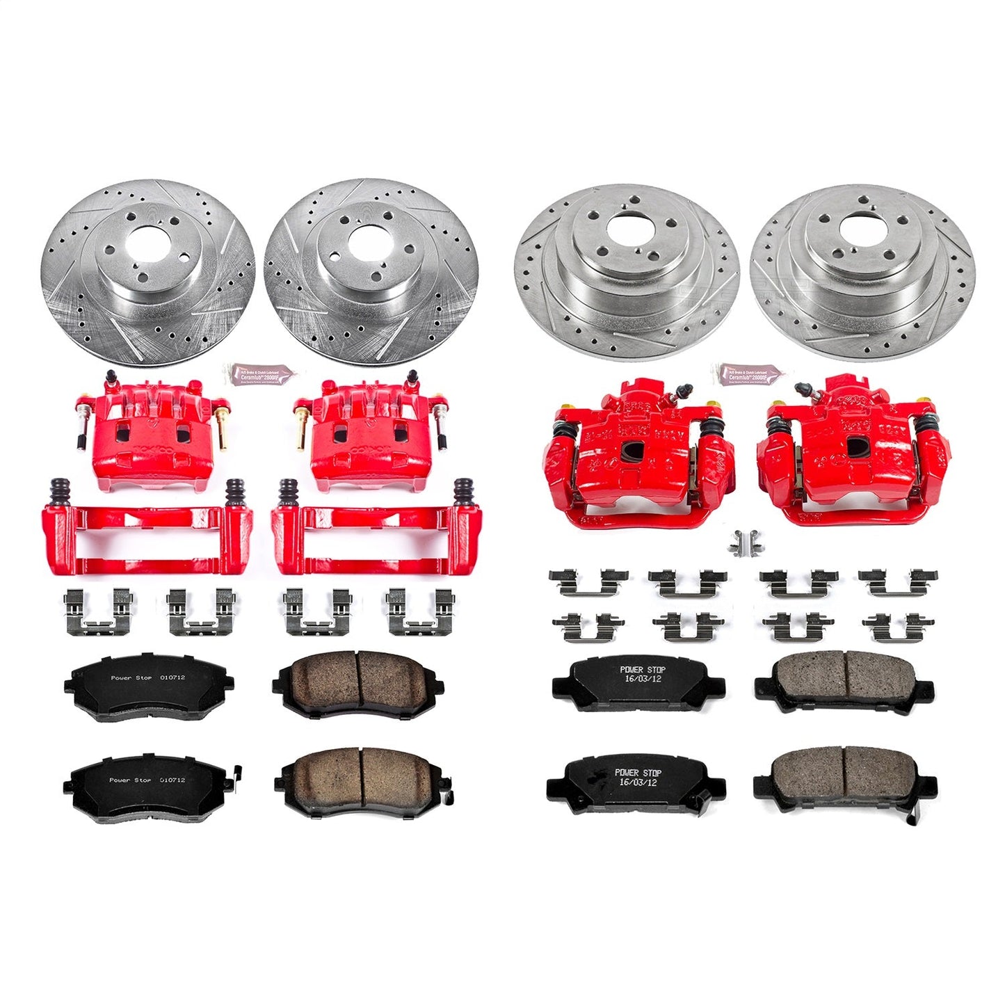 PowerStop Front & Rear Z23 Evolution Sport Brake Kit w/ Calipers | Subaru Baja (2003–2006) (KC2751)
