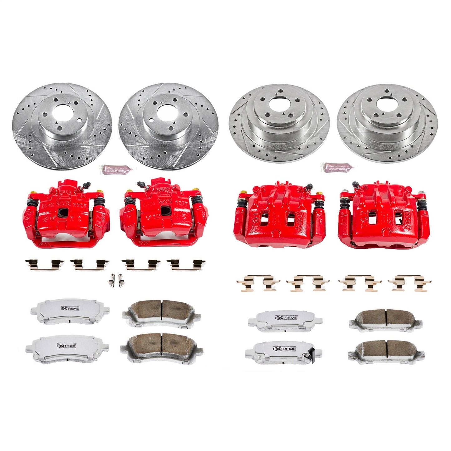 PowerStop Front & Rear Z26 Street Warrior Brake Kit w/ Calipers | Subaru Legacy (2001) (KC2752-26)