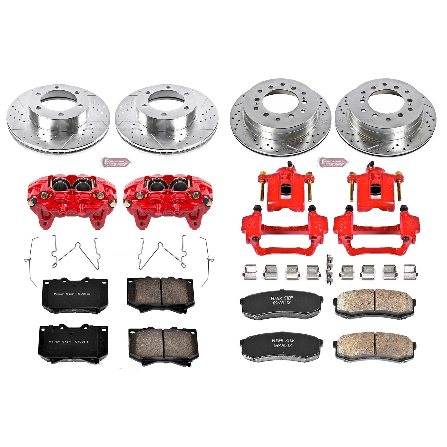 PowerStop Front & Rear Z23 Evolution Sport Brake Kit w/ Calipers | Toyota Sequoia (2001–2002) (KC2756)