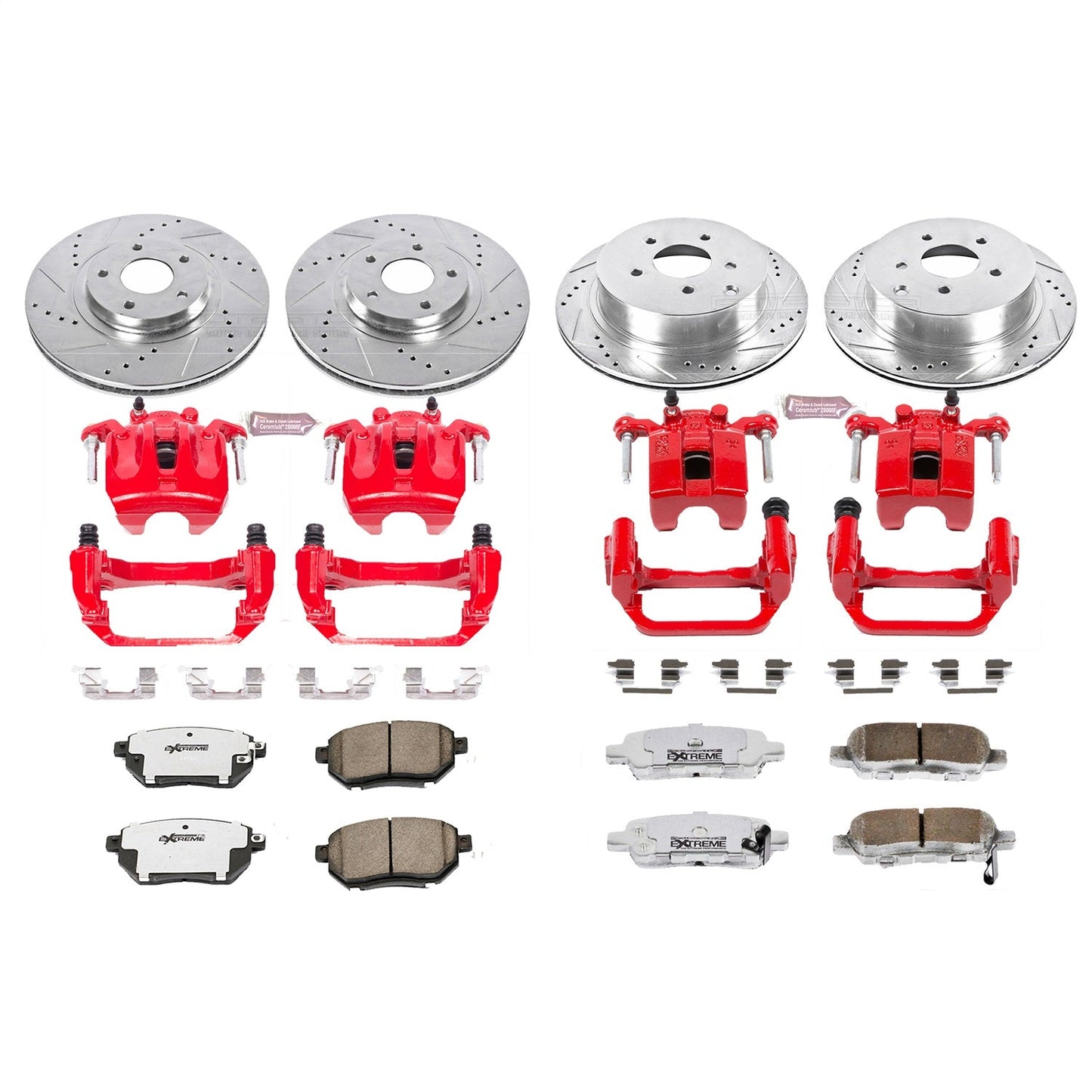 PowerStop Front and Rear Z26 Street Kit w/ Calipers | Nissan Murano (2003–2005) (KC2767-26)