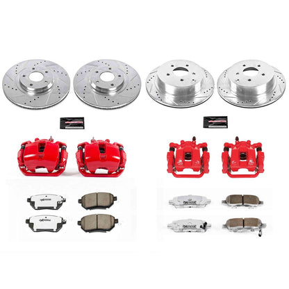 PowerStop Front and Rear Z26 Street Kit w/ Calipers | Infiniti FX45 (2003–2005) (KC2767A-26)