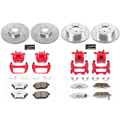 PowerStop Front and Rear Z26 Street Kit w/ Calipers | Nissan Murano (2009–2011) (KC2767B-26)