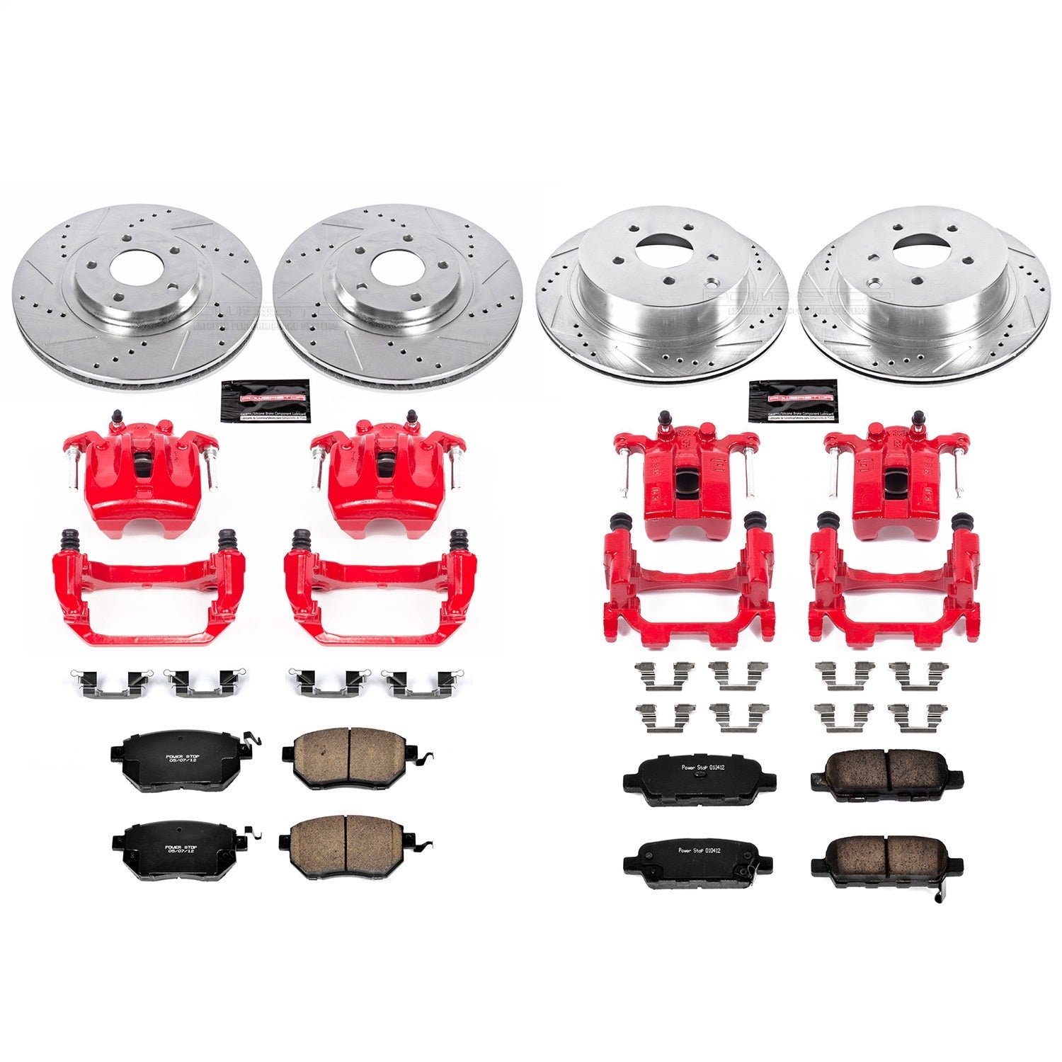 PowerStop Front & Rear Z23 Evolution Sport Brake Kit w/ Calipers | Nissan Murano (2009–2011) (KC2767B)
