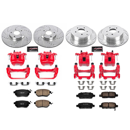 PowerStop Front & Rear Z23 Evolution Sport Brake Kit w/ Calipers | Nissan Murano (2009–2011) (KC2767B)