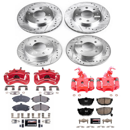 PowerStop Front & Rear Z23 Evolution Sport Brake Kit w/ Calipers | Hyundai Elantra (2003–2005) (KC2779A)