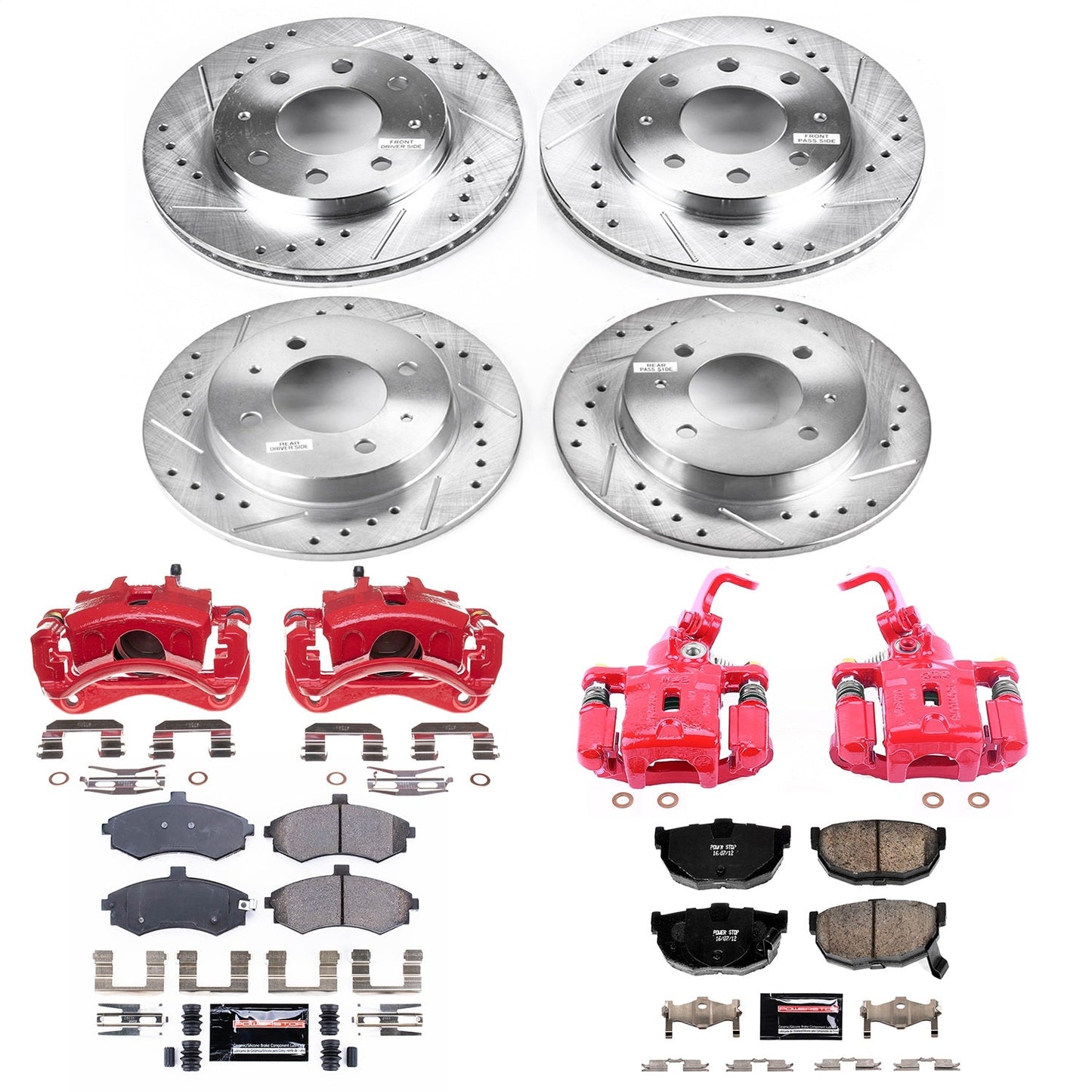 PowerStop Front & Rear Z23 Evolution Sport Brake Kit w/ Calipers | Hyundai Elantra (2005) (KC2779B)