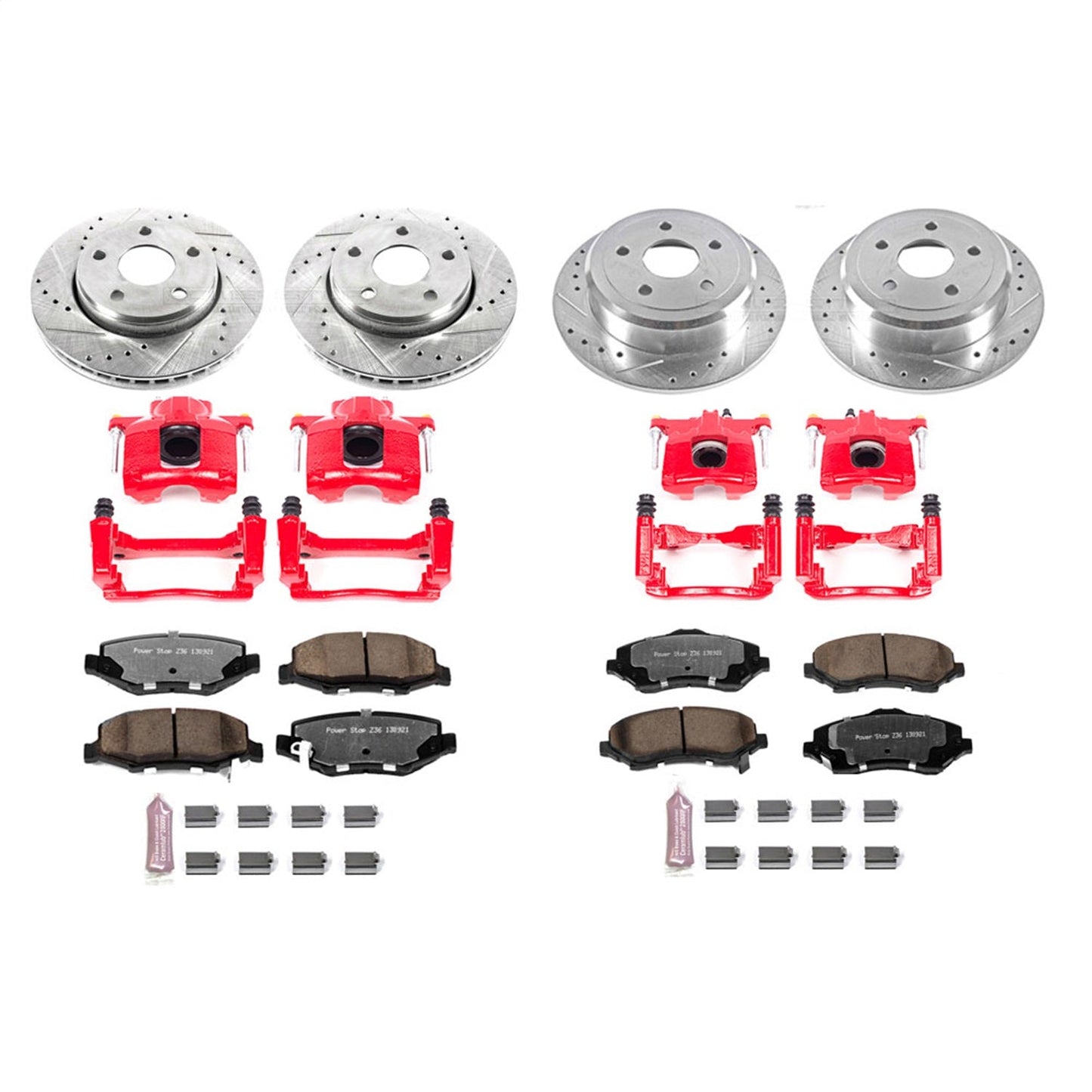 PowerStop Front & Rear Z36 Truck & Tow Brake Kit w/ Calipers | Jeep Wrangler 2007–2017 (KC2798-36)