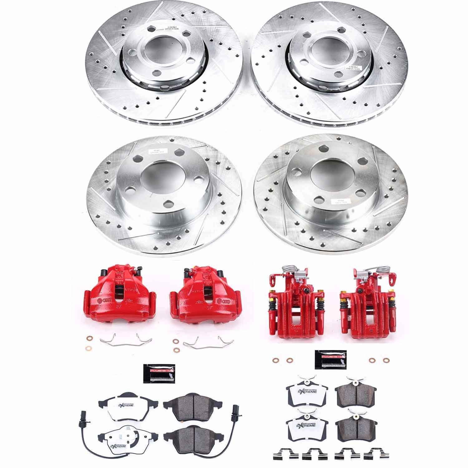 PowerStop Front & Rear Z26 Street Warrior Brake Kit w/ Calipers | Volkswagen Passat (2000–2005) (KC2800-26)