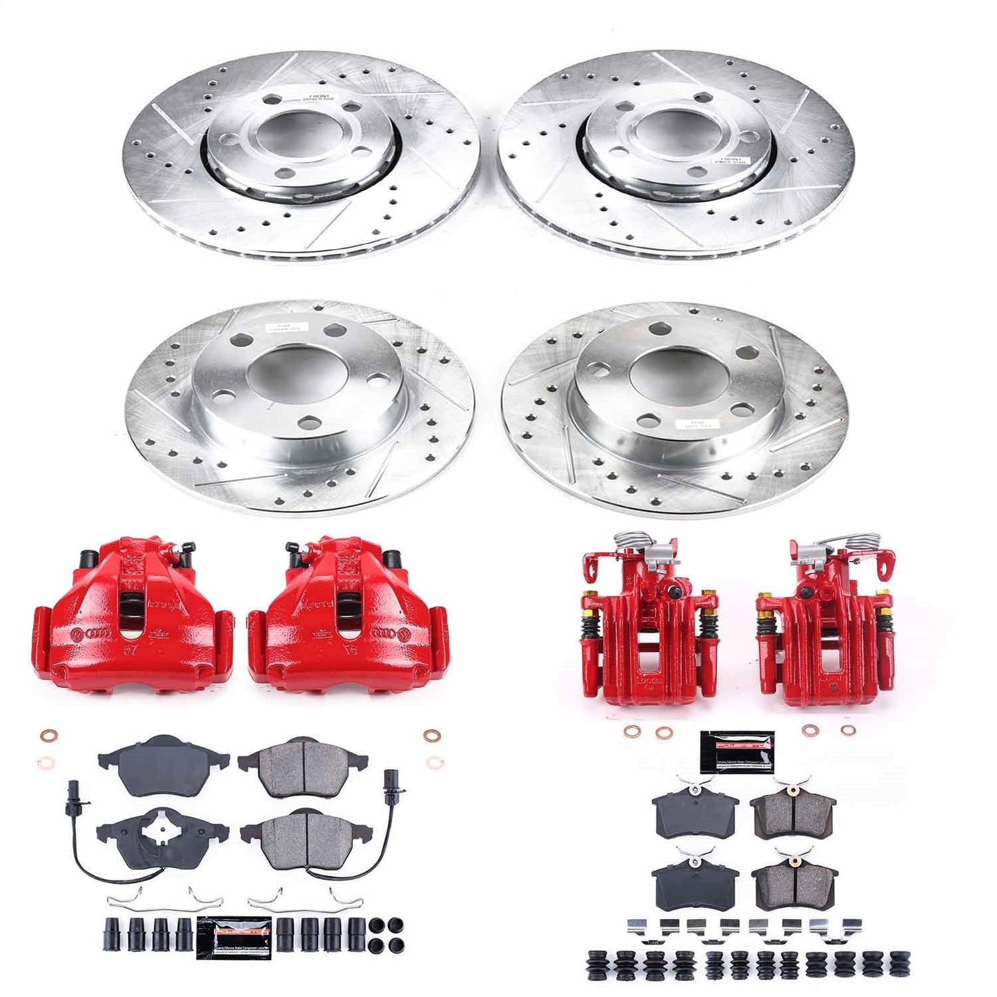 PowerStop Front & Rear Z23 Evolution Sport Brake Kit w/ Calipers | Volkswagen Passat (2000–2005) (KC2800)