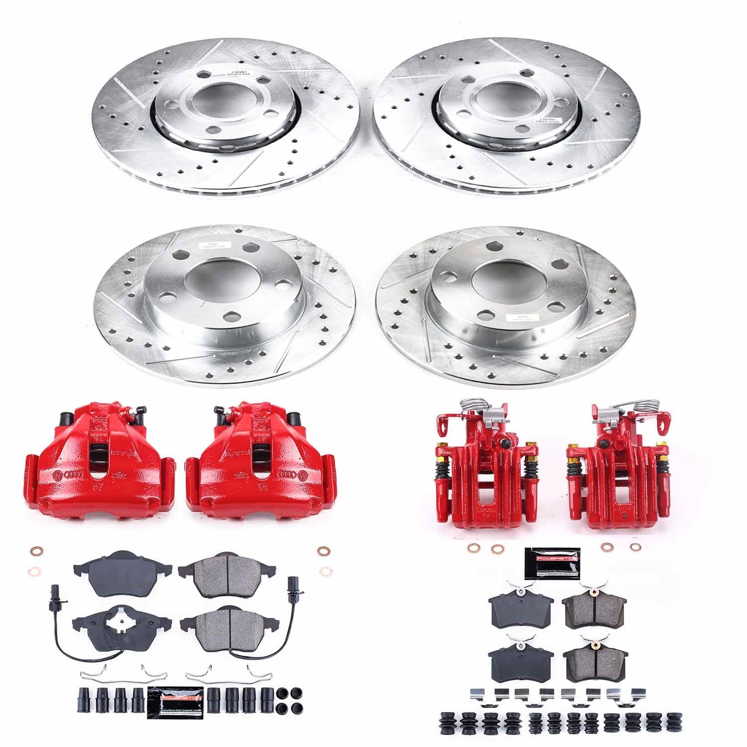 PowerStop Front & Rear Z23 Evolution Sport Brake Kit w/ Calipers | Volkswagen Passat (2000–2005) (KC2800)