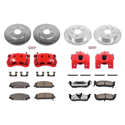 PowerStop Front and Rear Z36 Truck & Tow Kit w/ Calipers | Nissan Titan (2008–2010) (KC2805-36)