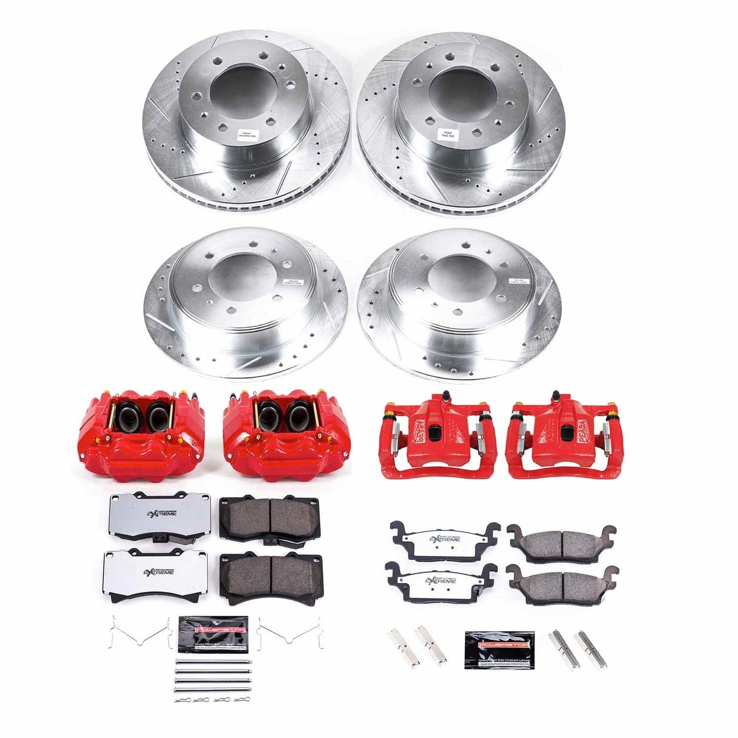 PowerStop Front and Rear Z36 Truck & Tow Kit w/ Calipers | Hummer H3T (2009–2010) (KC2820-36)