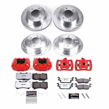PowerStop Front and Rear Z36 Truck & Tow Kit w/ Calipers | Hummer H3T (2009–2010) (KC2820-36)