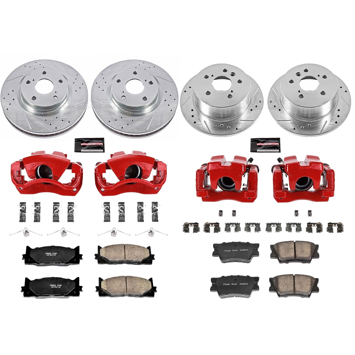 PowerStop Front & Rear Z23 Evolution Sport Brake Kit w/ Calipers | Lexus ES350 (2007–2012) (KC2822)