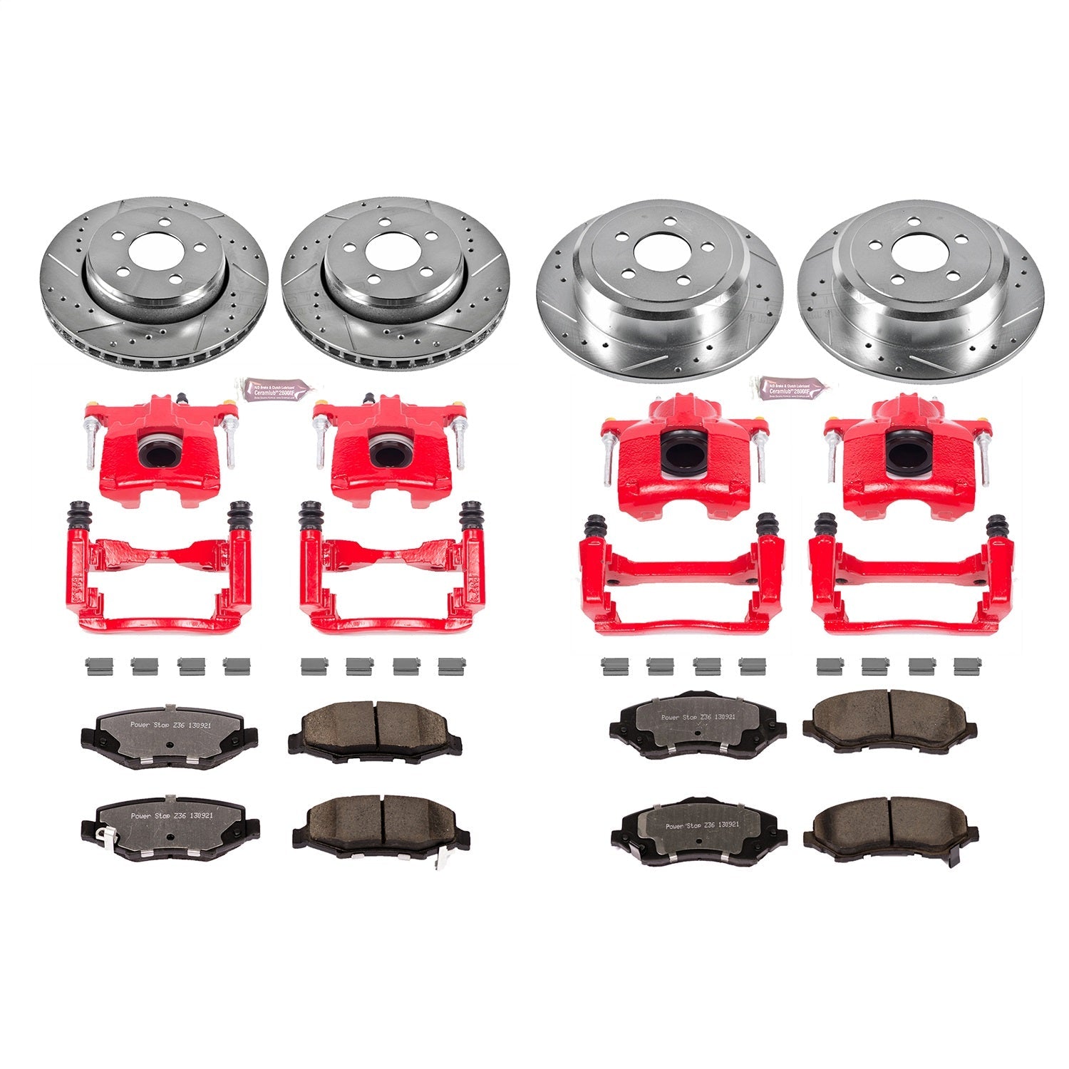 PowerStop Front & Rear Z36 Truck & Tow Brake Kit w/ Calipers | Dodge Nitro 2007–2011 (KC2832A-36)