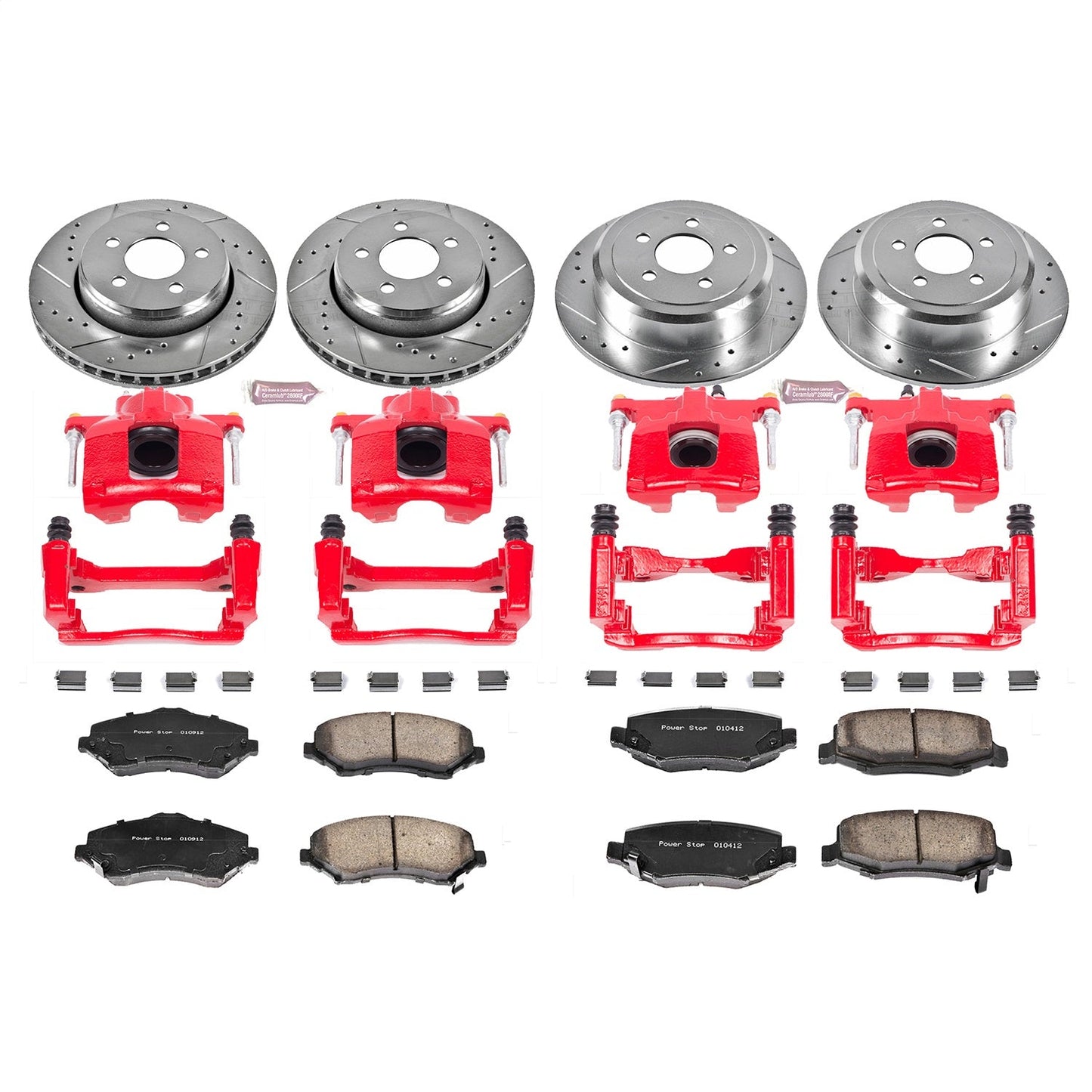 PowerStop Front & Rear Z23 Evolution Sport Brake Kit w/ Calipers | Dodge Nitro (2007–2011) (KC2832A)