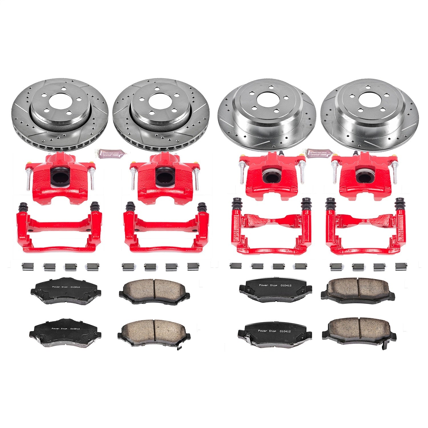 PowerStop Front & Rear Z23 Evolution Sport Brake Kit w/ Calipers | Dodge Nitro (2007–2011) (KC2832A)