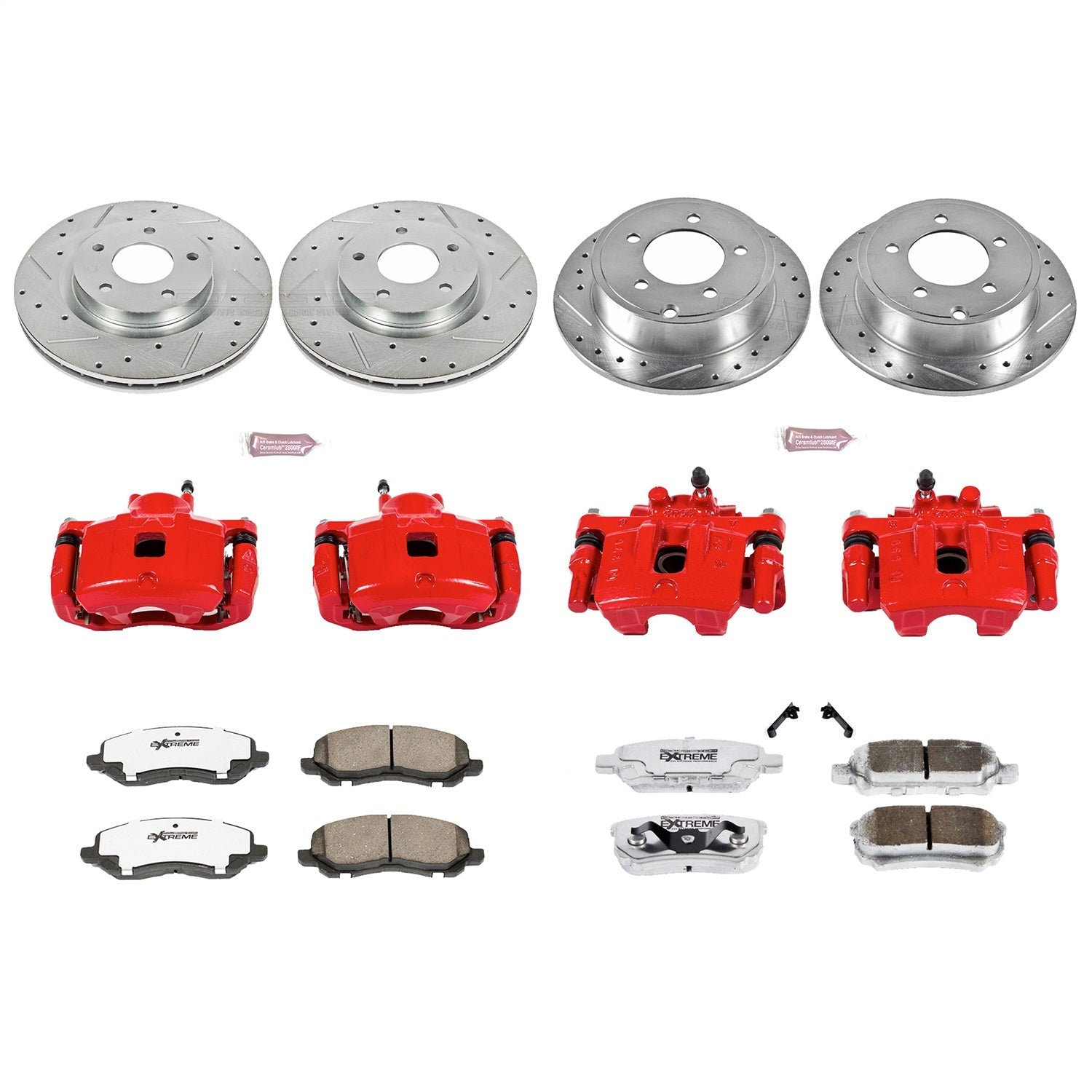 PowerStop Front & Rear Z26 Street Warrior Brake Kit w/ Calipers | Chrysler 200 (2011–2014) (KC2840-26)