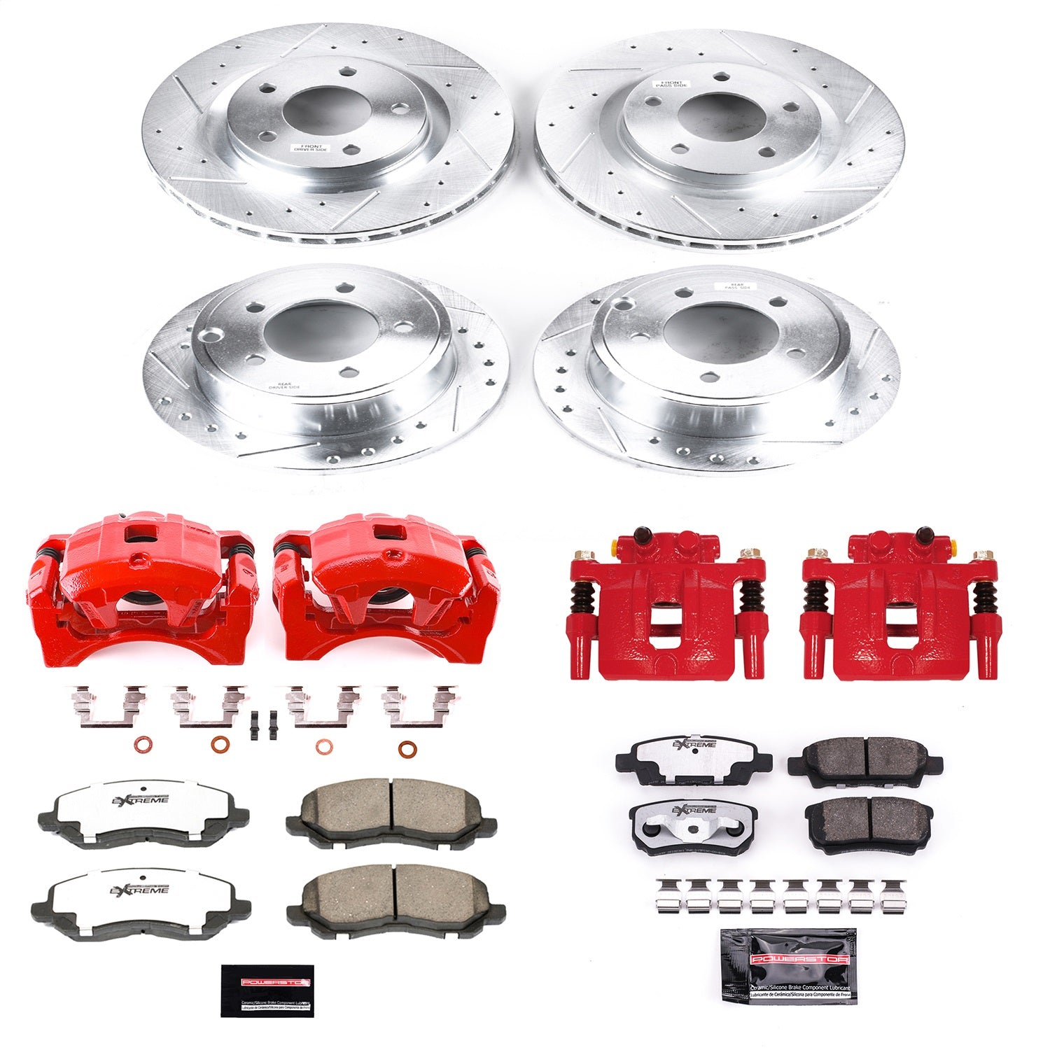 PowerStop Front & Rear Z26 Street Warrior Brake Kit w/ Calipers | Mitsubishi Lancer (2012) (KC2840A-26)
